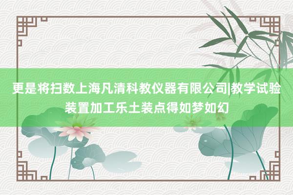 更是将扫数上海凡清科教仪器有限公司|教学试验装置加工乐土装点得如梦如幻